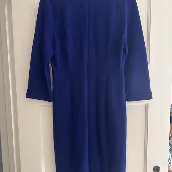 Seraphine Cobalt V-neck 3/4 sleeve Maternity Dress - SIze 4 - Picture 3 of 5